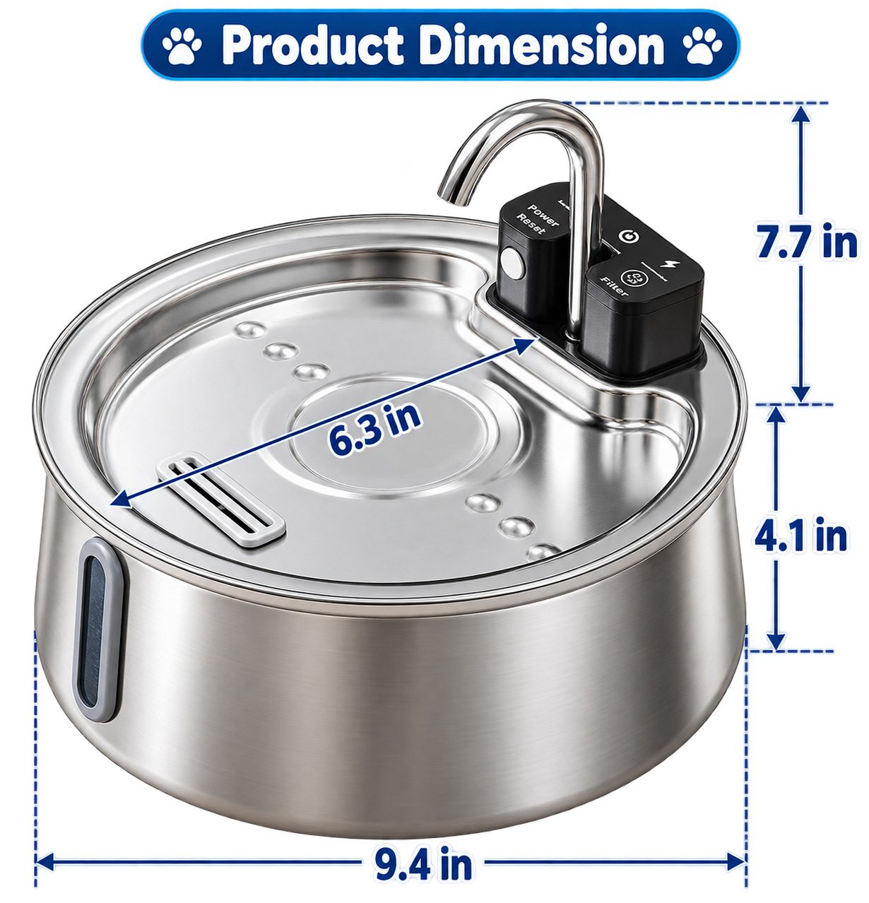 Stainless Steel Pet Water Fountain