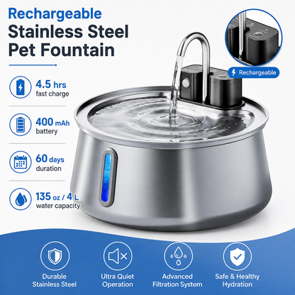 Stainless Steel Pet Water Fountain