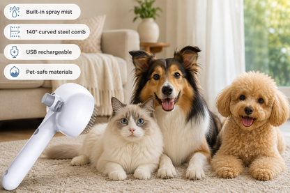Pet Hair Remover Brush – Self-Cleaning Grooming Tool for Dogs & Cats