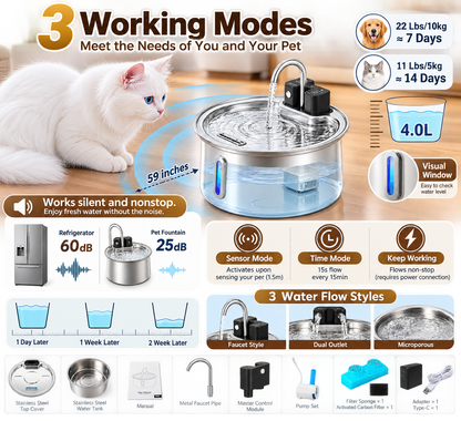 Stainless Steel Pet Water Fountain