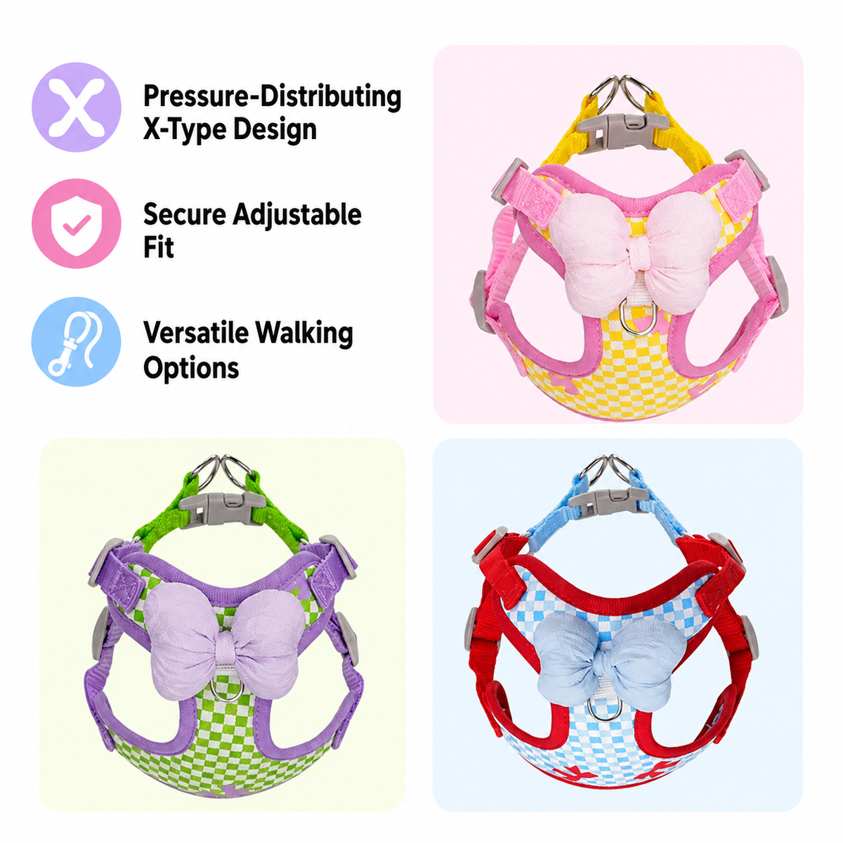 Reflective Adjustable Dog Harness with Leash
