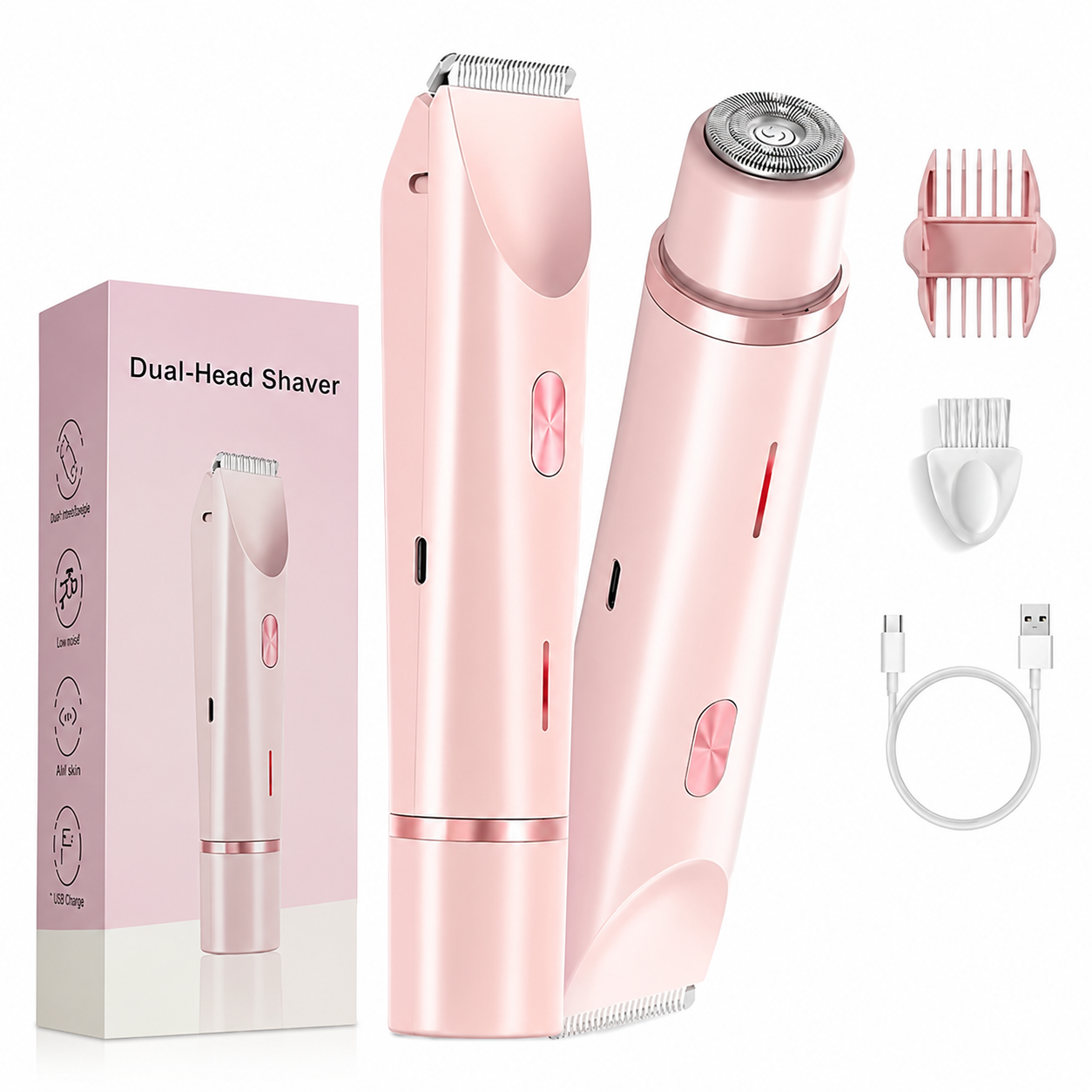 Double Head USB Rechargeable Hair Removal Shaver