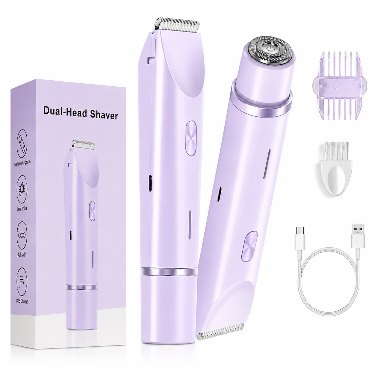 Double Head USB Rechargeable Hair Removal Shaver