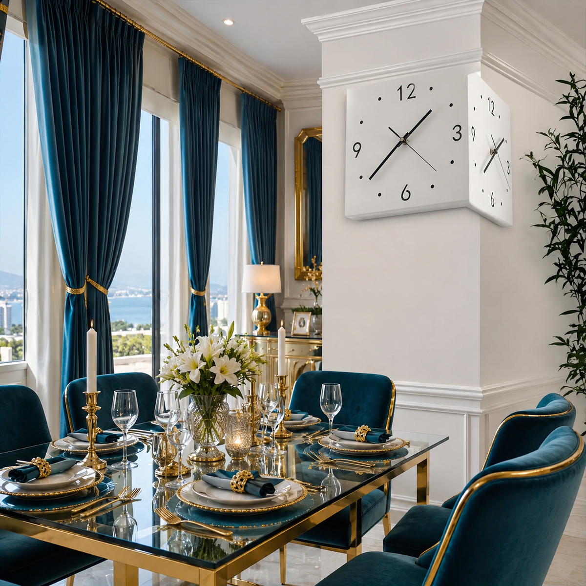 Stylish Luminous Corner Wall Clock .