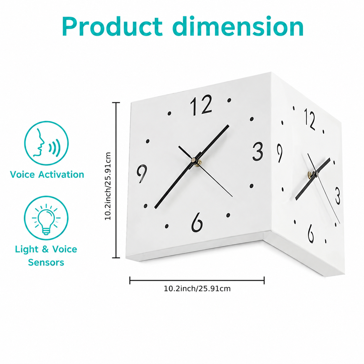 Stylish Luminous Corner Wall Clock .
