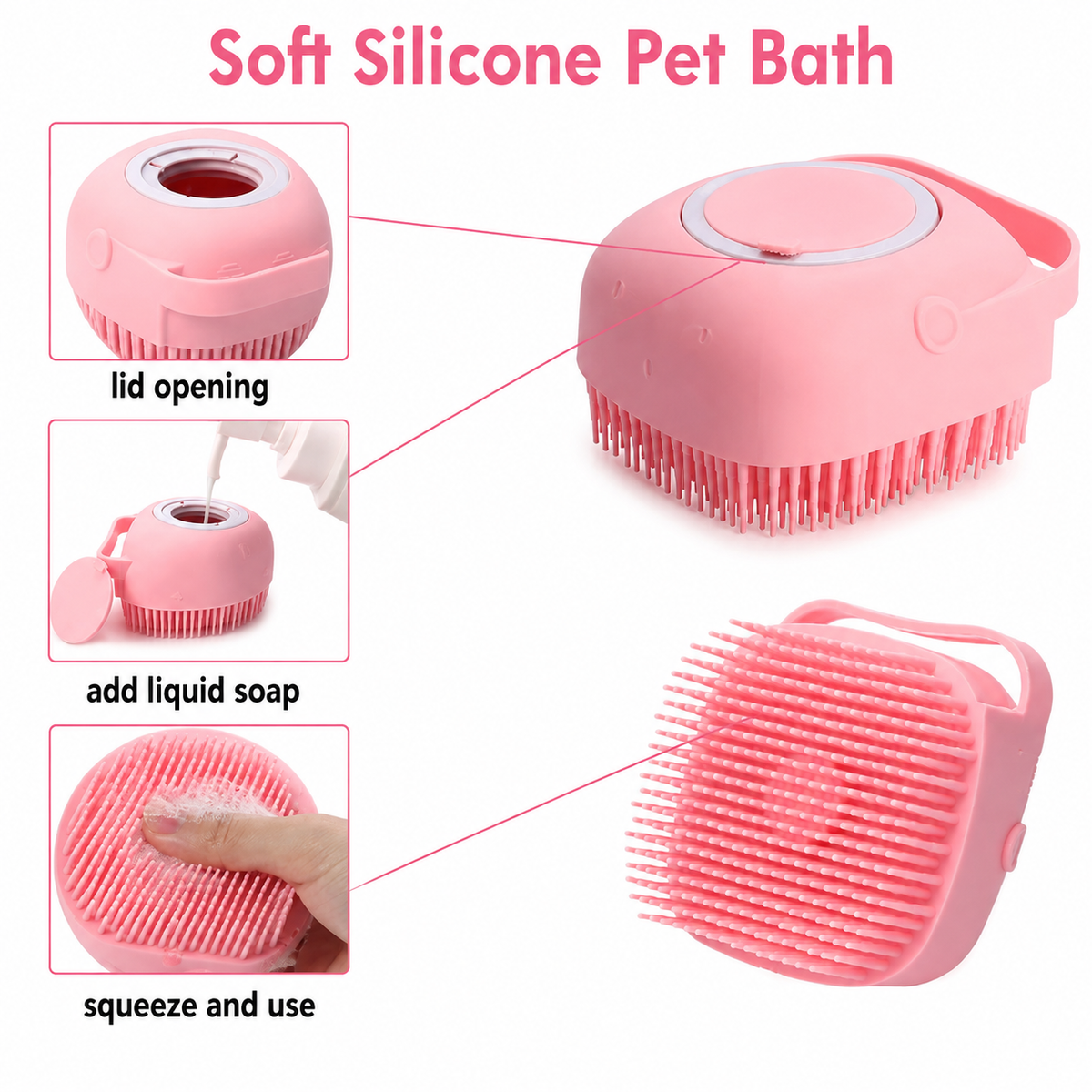 Soft Silicone Brush For Pet's luxury Spa & Massage .