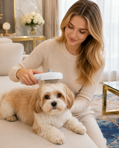 Pet Hair Remover Brush – Self-Cleaning Grooming Tool for Dogs & Cats