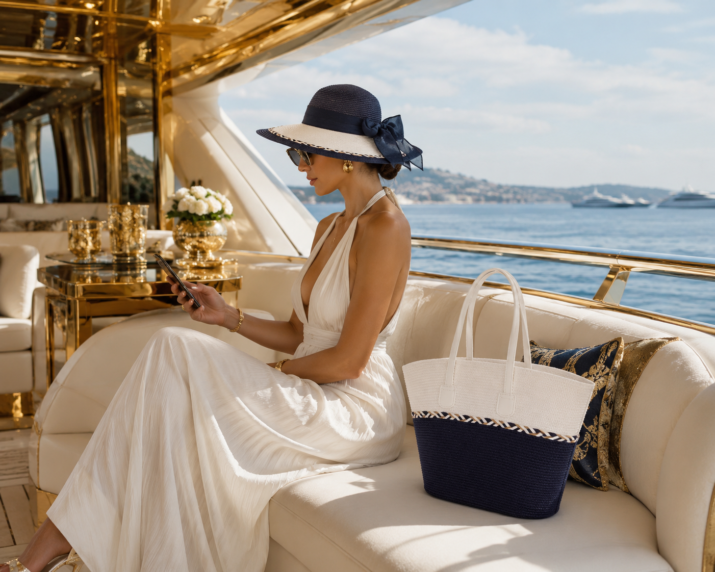 Bow Design Sun Hat and Bag Set