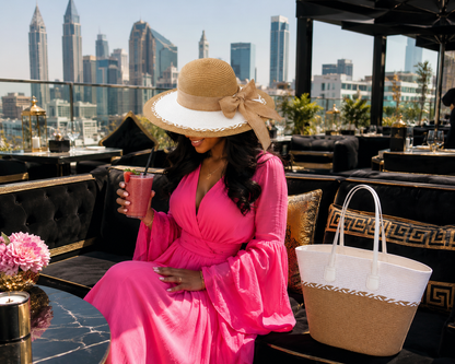 Bow Design Sun Hat and Bag Set
