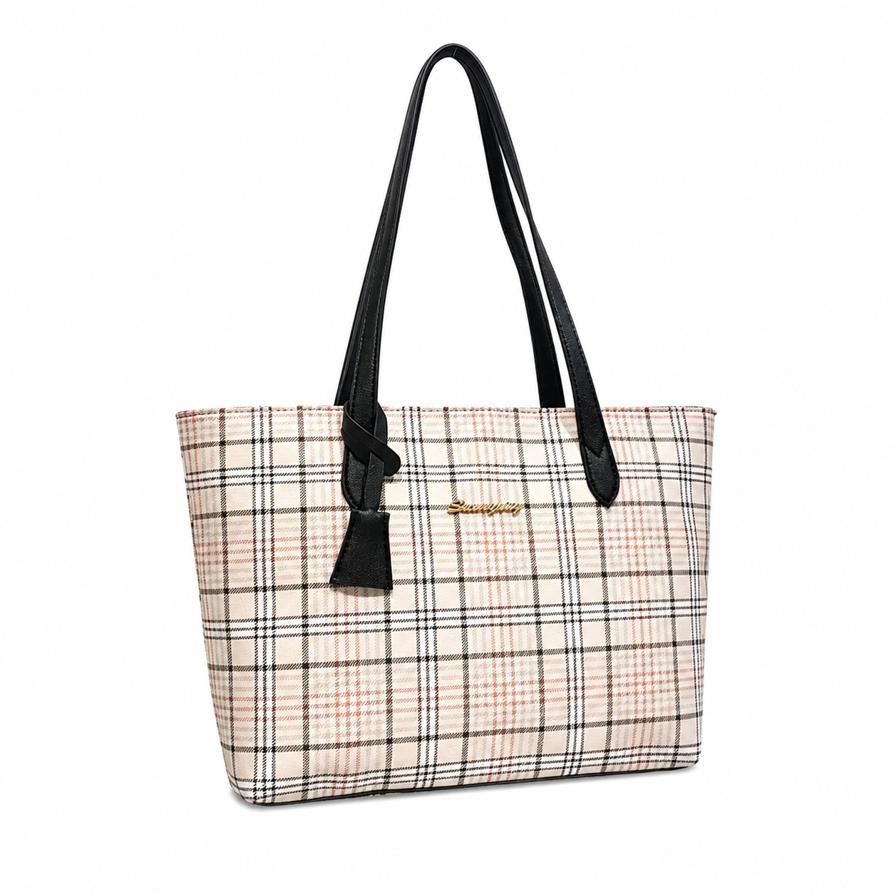 Plaid Printed Tote Bag