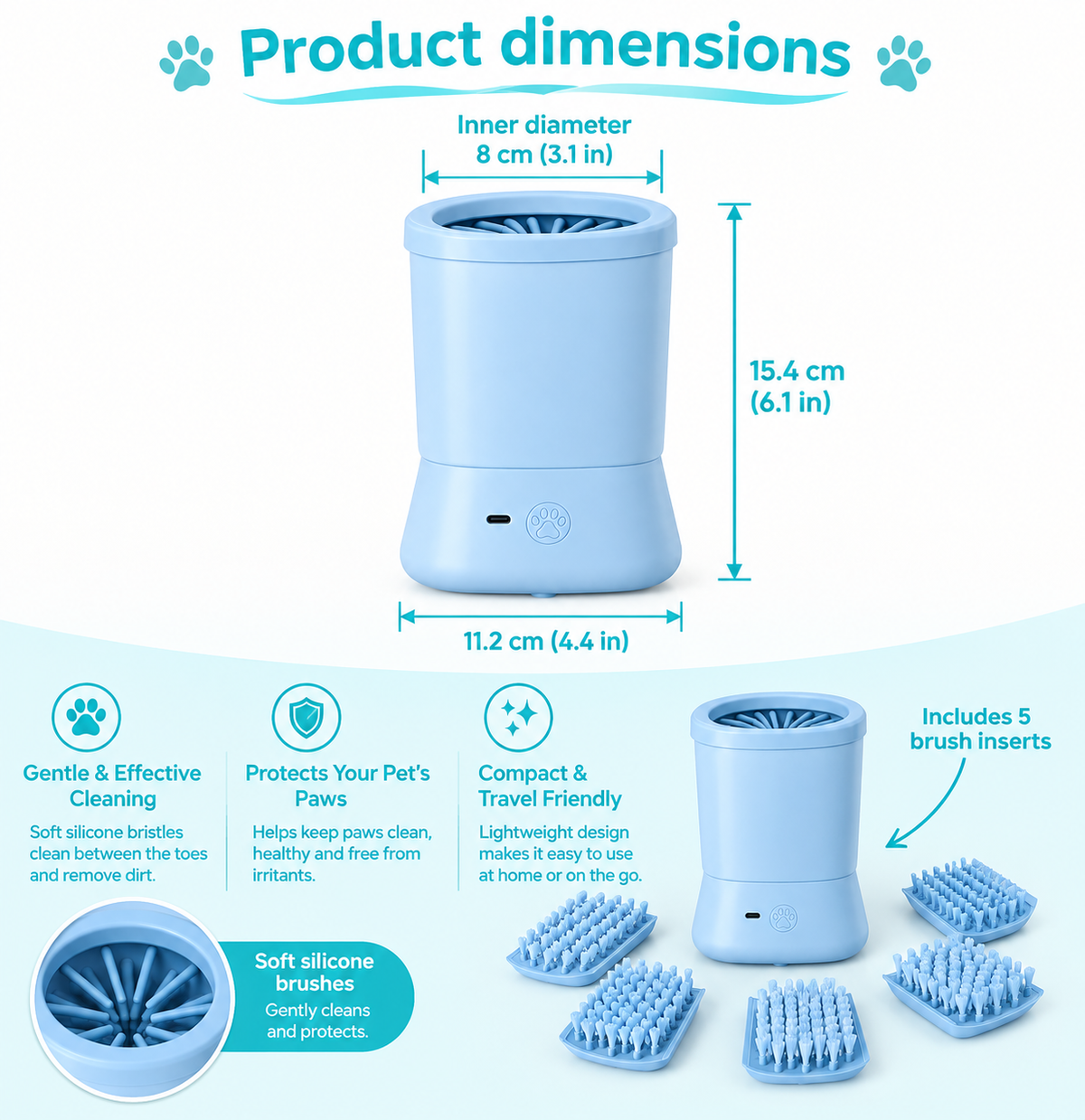 Portable Electric Pet Paw Cleaner