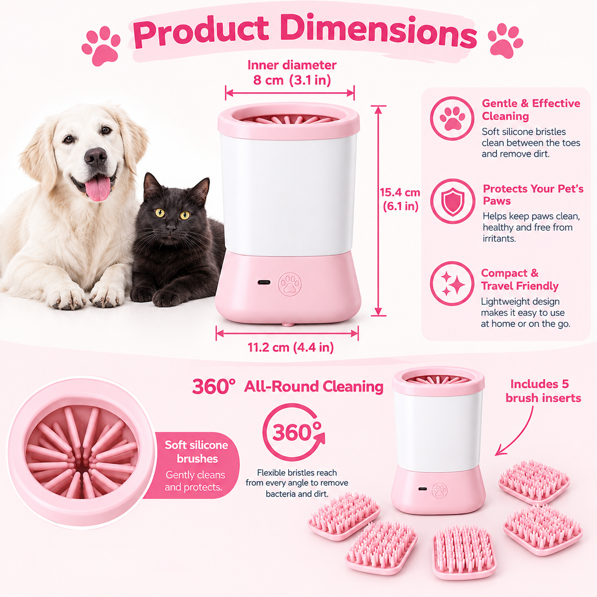 Portable Electric Pet Paw Cleaner