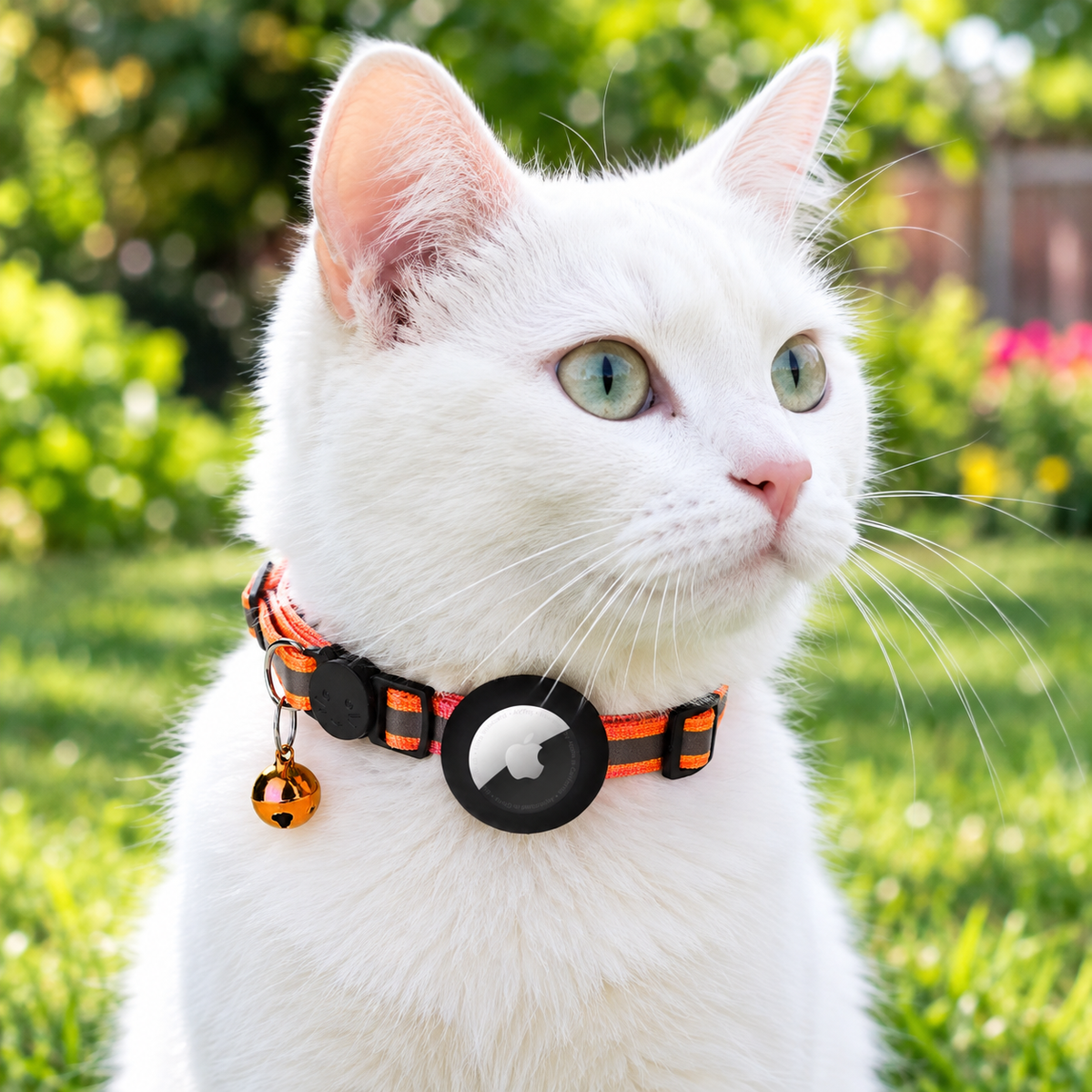 Safe Paws Reflective Cat Collar with AirTag Holder & Bell