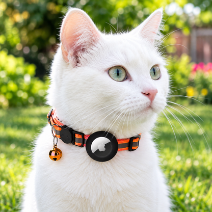 Safe Paws Reflective Cat Collar with AirTag Holder & Bell