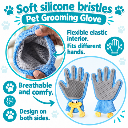 Pet Grooming Gloves – Deshedding & Massage Gloves for Cats & Dogs