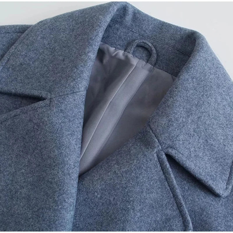 Women Double-Breasted  Long  Winter  Coat.