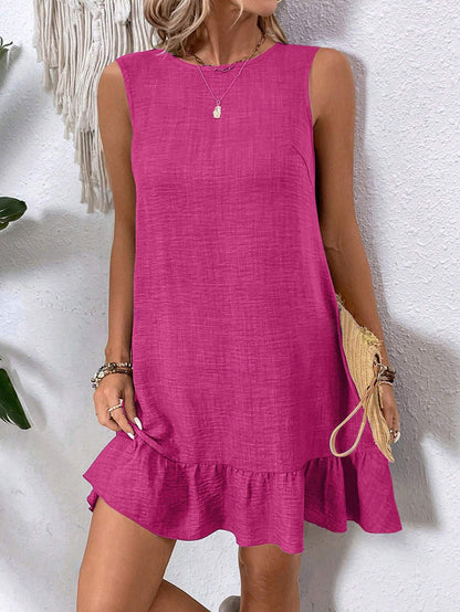 Ruffled Hem A-Line Sleeveless Dress