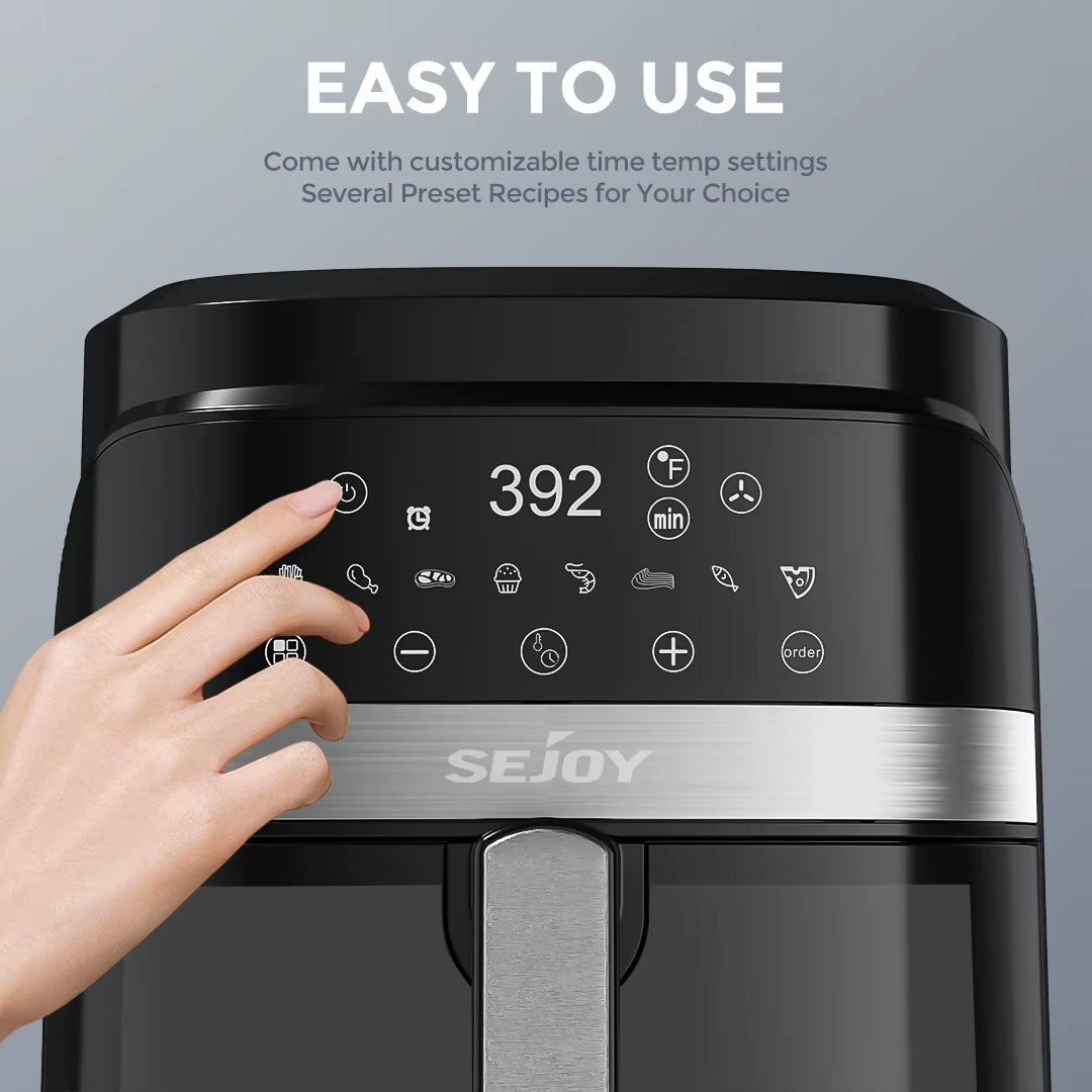 Air Fryer 8-In-1,6L Electric Hot Fryer Oven Oilless Cooker,Roast, Bake, plus Bake, Dehydrate, and Keep Food Warm, 120V