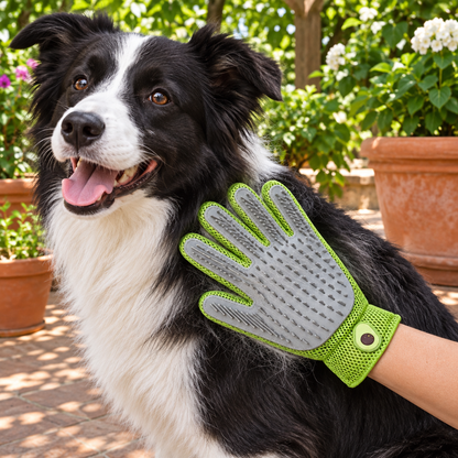 Avocado glove with border collie