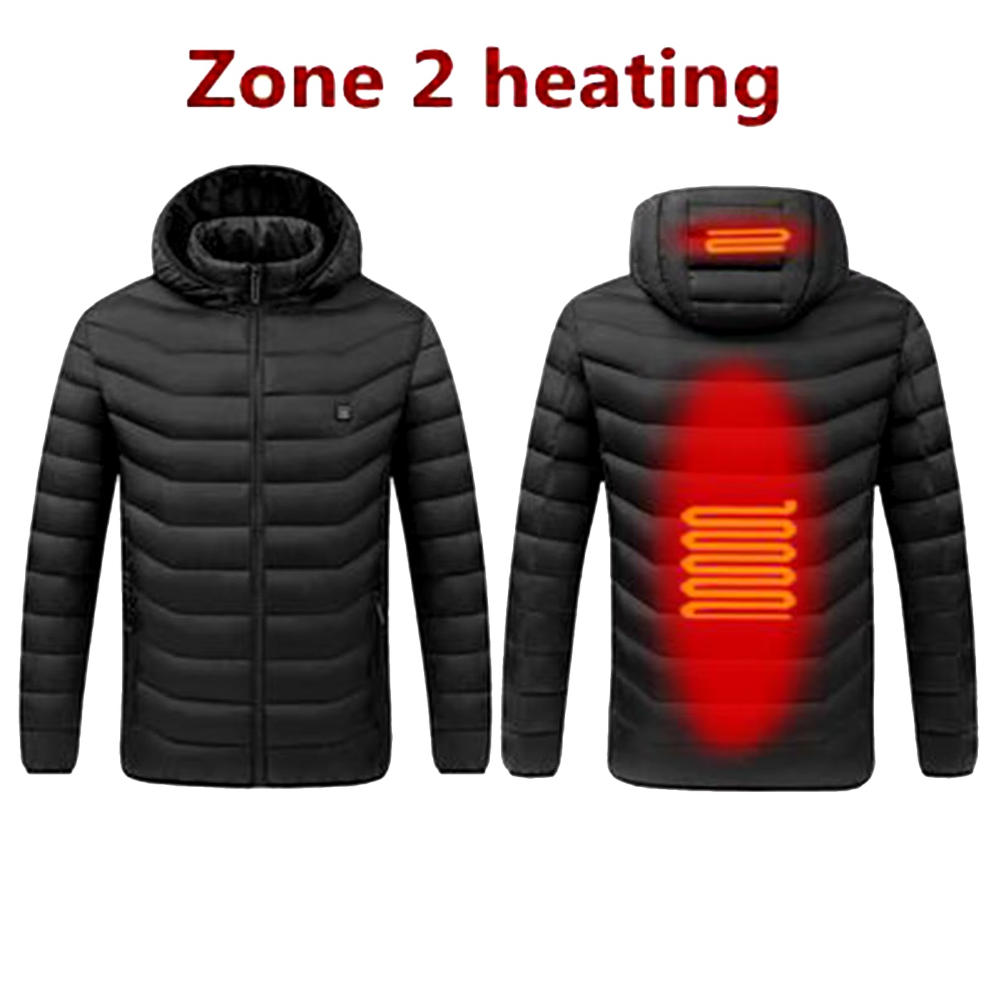 Solid Color Heating Coats Winter Fashion Stand Collar Warm Jackets Smart Charging Heating Overcoats USB Intelligent 2 Zone Coat