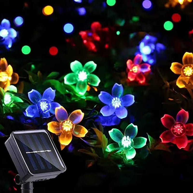 Solar Garden Lights Outdoor Solar Flower String Lights Solar Outdoor Lights Waterproof Flower Lights Garden Decoration Outdoor