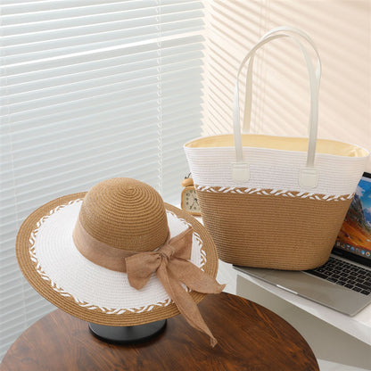 Bow Design Sun Hat and Bag Set