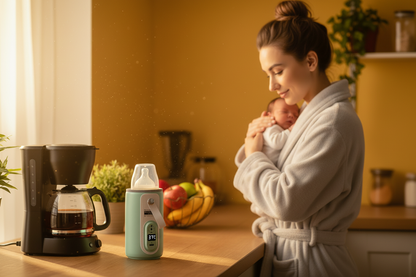 Baby Bottle Warmer - Mom with Baby on Shoulder