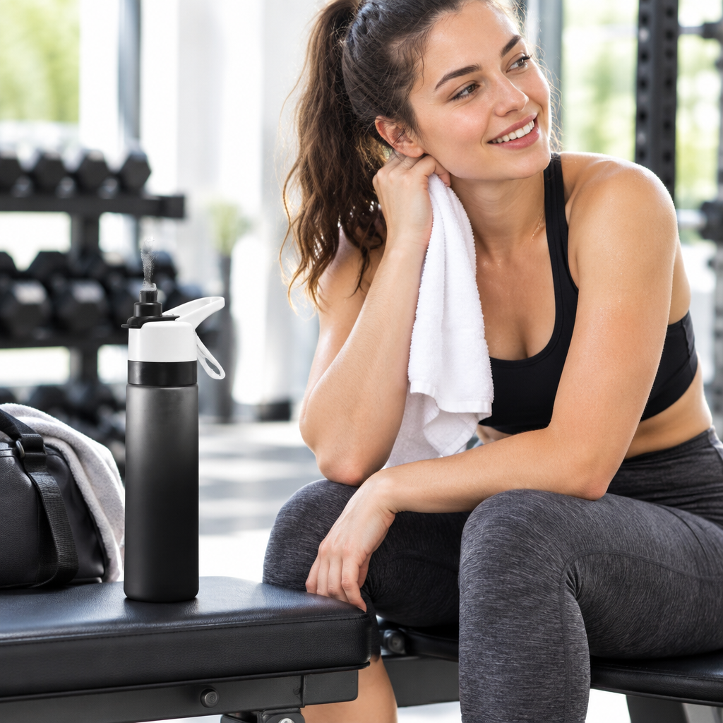 Black bottle at the gym