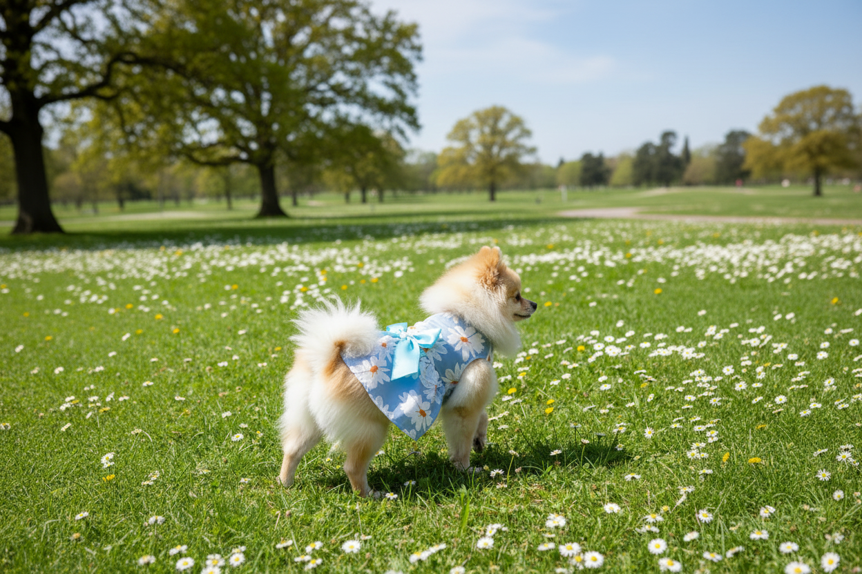 Blue Dress Pomeranian Wide