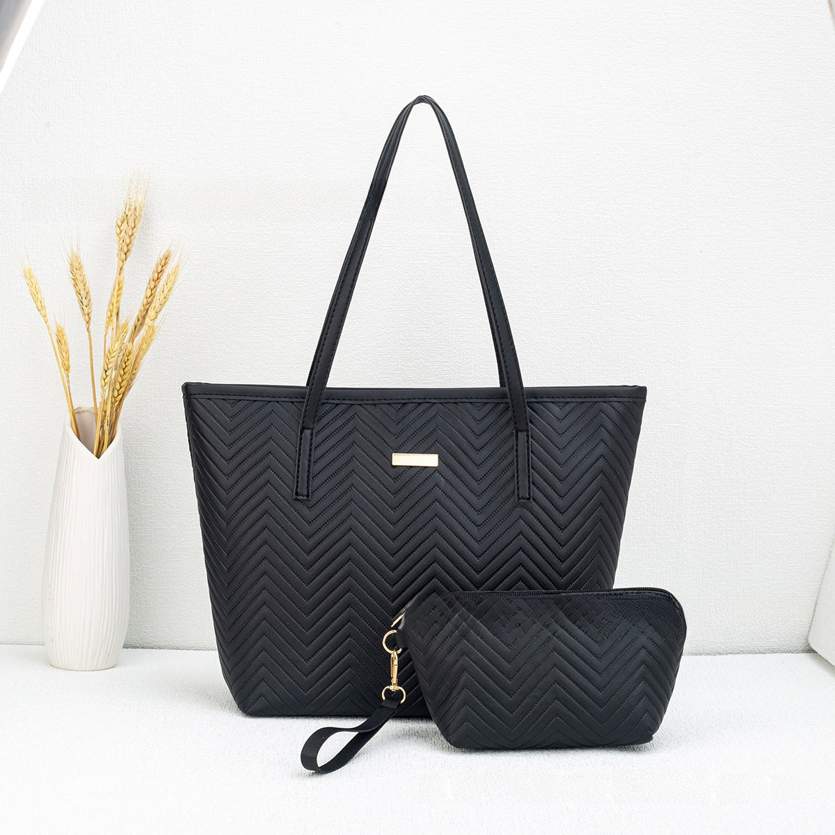 Women Embroidery Shoulder Tote Bag Set