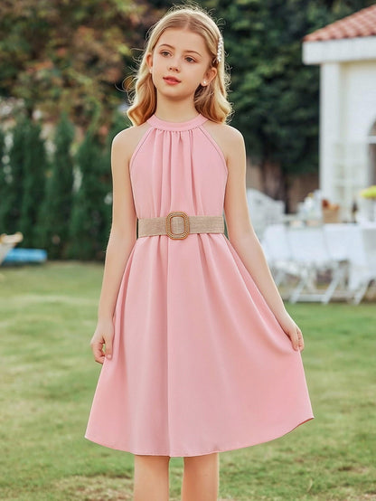 Girls Sleeveless A-Line Dress