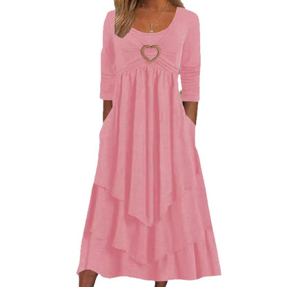 Heart Accent Layered High-Waist Dress