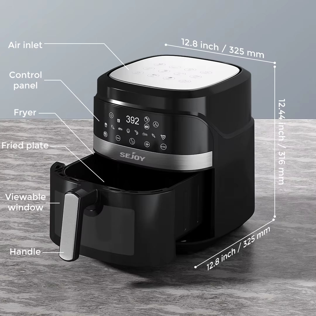 Air Fryer 8-In-1,6L Electric Hot Fryer Oven Oilless Cooker,Roast, Bake, plus Bake, Dehydrate, and Keep Food Warm, 120V