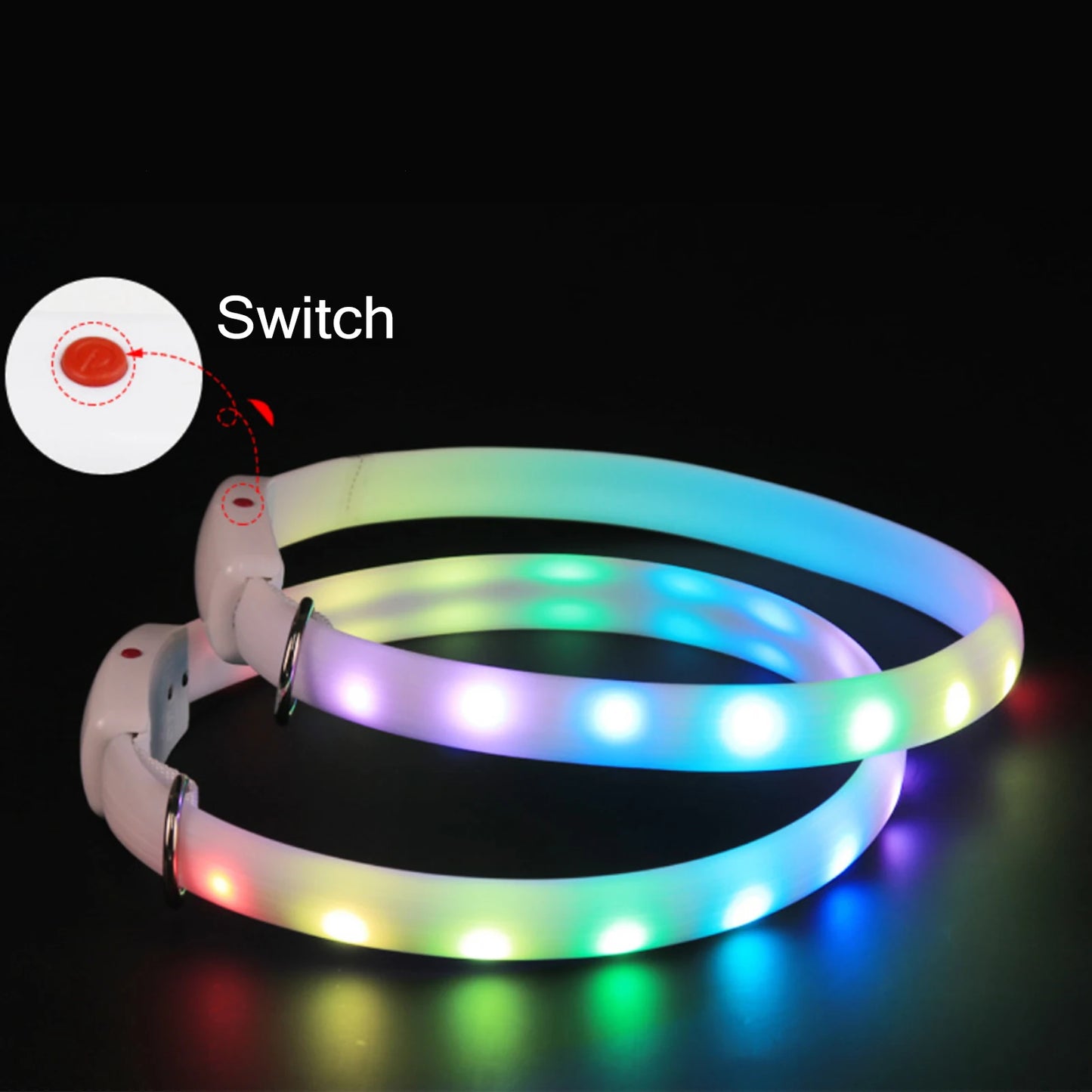 LED Dog Collar USB Pet Cat Dog Collar LED Flashing Light up Night Safety Belt Anti-Lost Dogs Glowing Luminous Collars Cat Collar