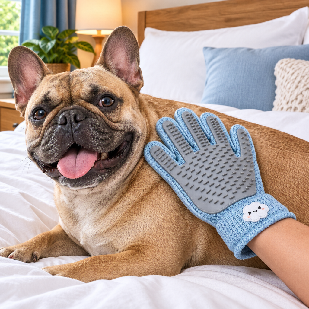 Cloud glove with French bulldog