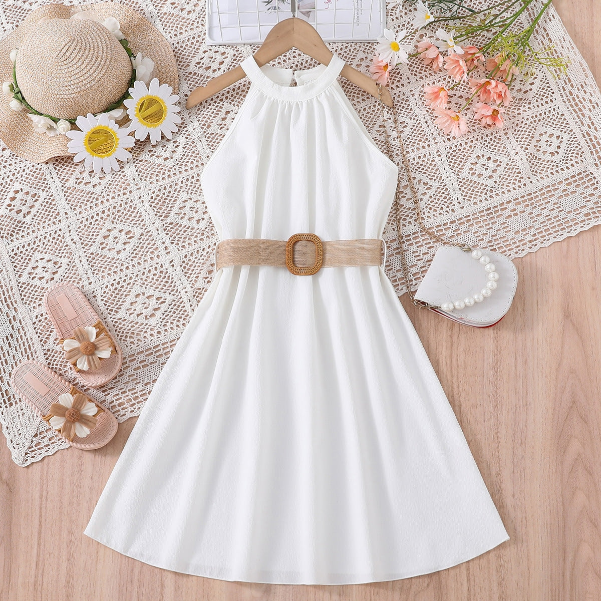 Girls Sleeveless A-Line Dress