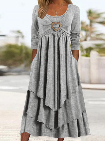 Heart Accent Layered High-Waist Dress