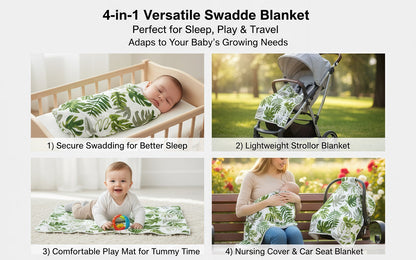 Baby Bamboo Fiber Swaddle Blanket .