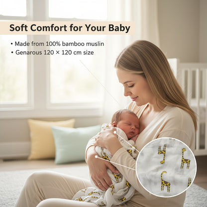 Baby Bamboo Fiber Swaddle Blanket .