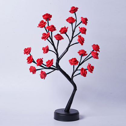Table Lamp Flower Tree Rose Lamps Fairy Desk Night Lights USB Operated Gifts for Wedding Valentine Christmas Decoration