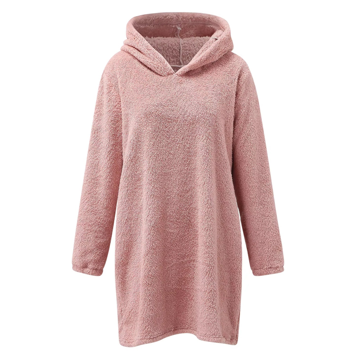 Autumn Winter Hoodies Women Long Sleeve Bear Ear Hood Sweatshirts Plush Warm Sweatshirt Dress for Female Clothing Sudadera Mujer