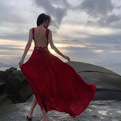 Classy Backless Maxi Dress