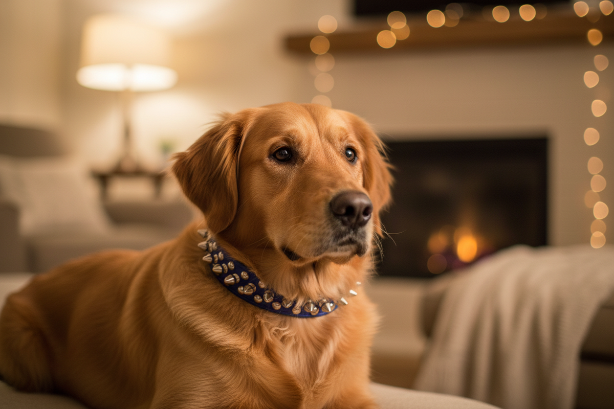 Dog Lifestyle - Navy Blue Collar Indoors