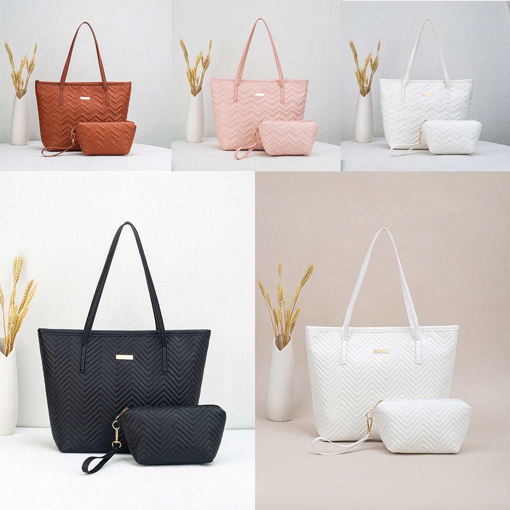 Women Embroidery Shoulder Tote Bag Set