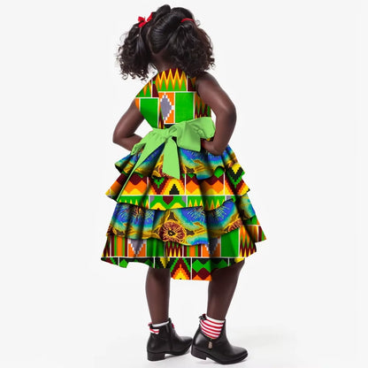 African Women Clothing Kids Dashiki Traditional Cotton Dresses Matching Africa Print Dresses Children Summer BRW WYT76