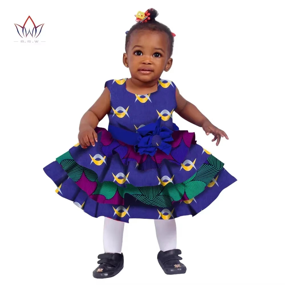 African Women Clothing Kids Dashiki Traditional Cotton Dresses Matching Africa Print Dresses Children Summer BRW WYT76
