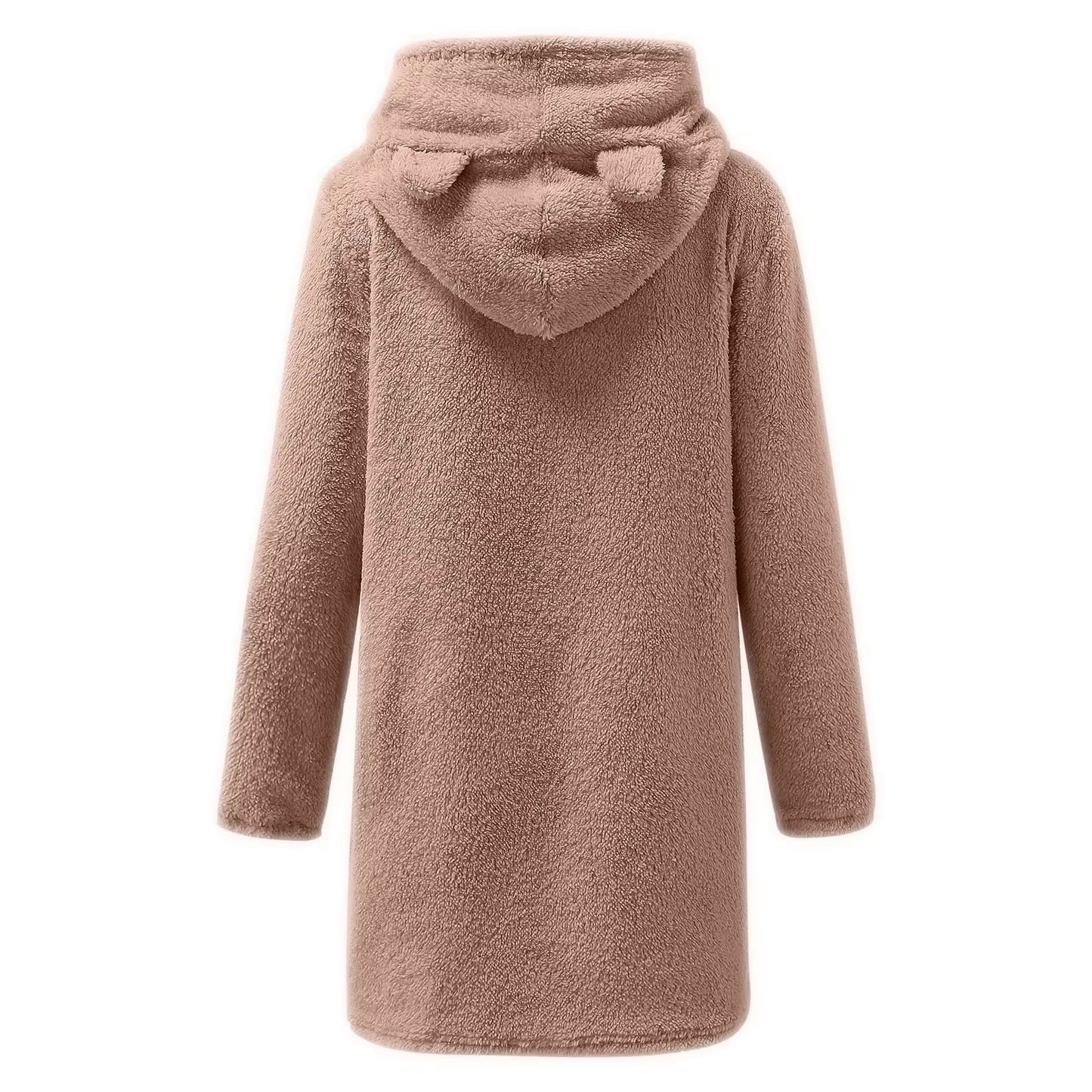 Autumn Winter Hoodies Women Long Sleeve Bear Ear Hood Sweatshirts Plush Warm Sweatshirt Dress for Female Clothing Sudadera Mujer