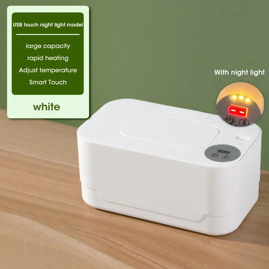 Baby Wipe Warmer Heater with LED Display Wet Towel Dispenser Portable USB Charge Baby Wipe Warmer Napkin Heating Box Home/Car