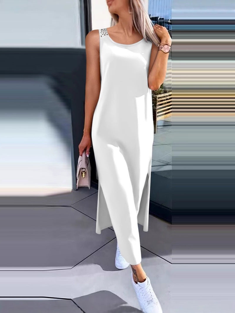 Women Sleeveless  Dress With Lace Design Back .