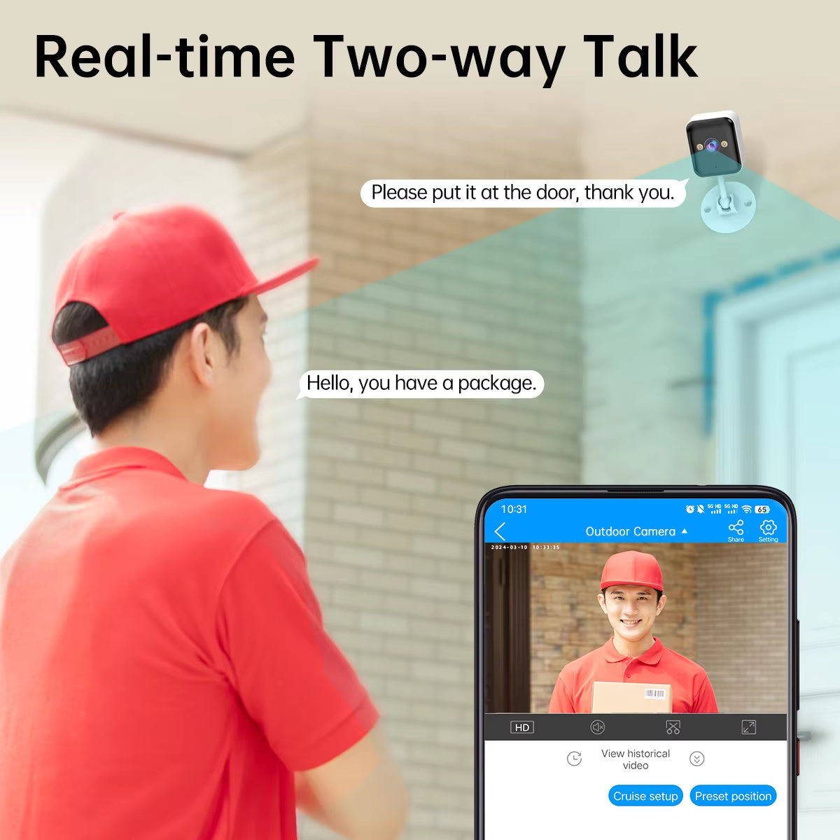 JOOAN 1080P Wifi Camera Smart Home Outdoor Wireless IP Surveillance Camera Security Baby Monitor CCTV Audio Video Surveillance